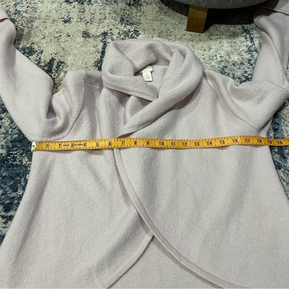 Chico’s Lavender Boiled Wool Yvonne Cropped Long Sleeve Cardigan Size 6 - Picture 9 of 11